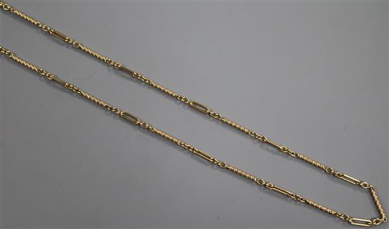 A 9ct gold ropetwist and long-link chain